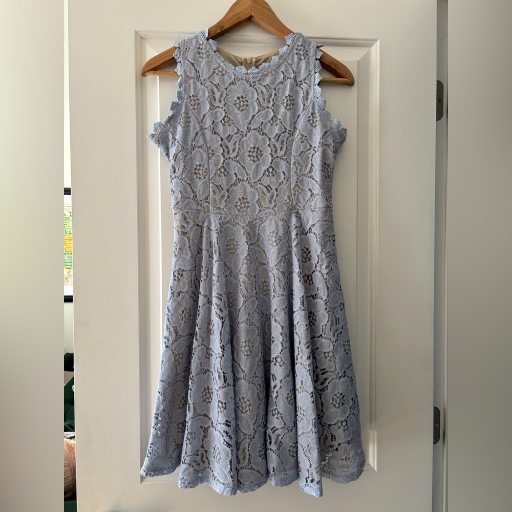 Rare Editions Light Blue Lace Kids Dress